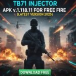 TB71 Injector APK interface showing Free Fire character with premium skins."