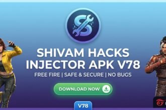 Shivam Hacks Injector APK V78 for Free Fire interface on Android device