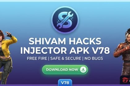 Shivam Hacks Injector APK V78 for Free Fire interface on Android device