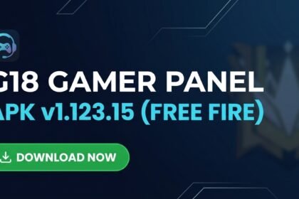 "G18 Gamer Panel APK v1.123.15 interface screenshot for Free Fire gaming utility app on Android device."
