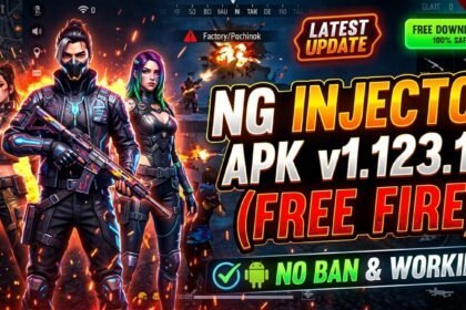 NG Injector APK v1.123.18 latest version screenshot for Free Fire on Android devices.