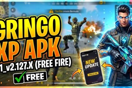 "Gringo XP APK V1_v2.127.X home screen showing the latest Android gaming tool interface for Free Fire with updated features and menu options."