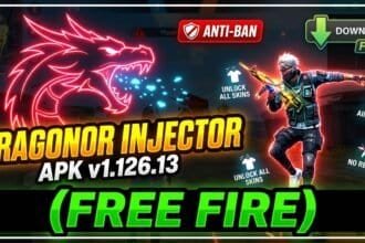 Dragonor Injector APK v1.126.13 latest version download for Android Free Fire utility app interface with lightweight tools and easy installation.